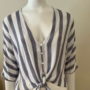 Storia Navy and White Striped Top